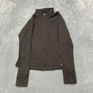 GapBodyFit Jacket Womens Large Black Full Zip Thumb Hole Workout Yoga Stretch